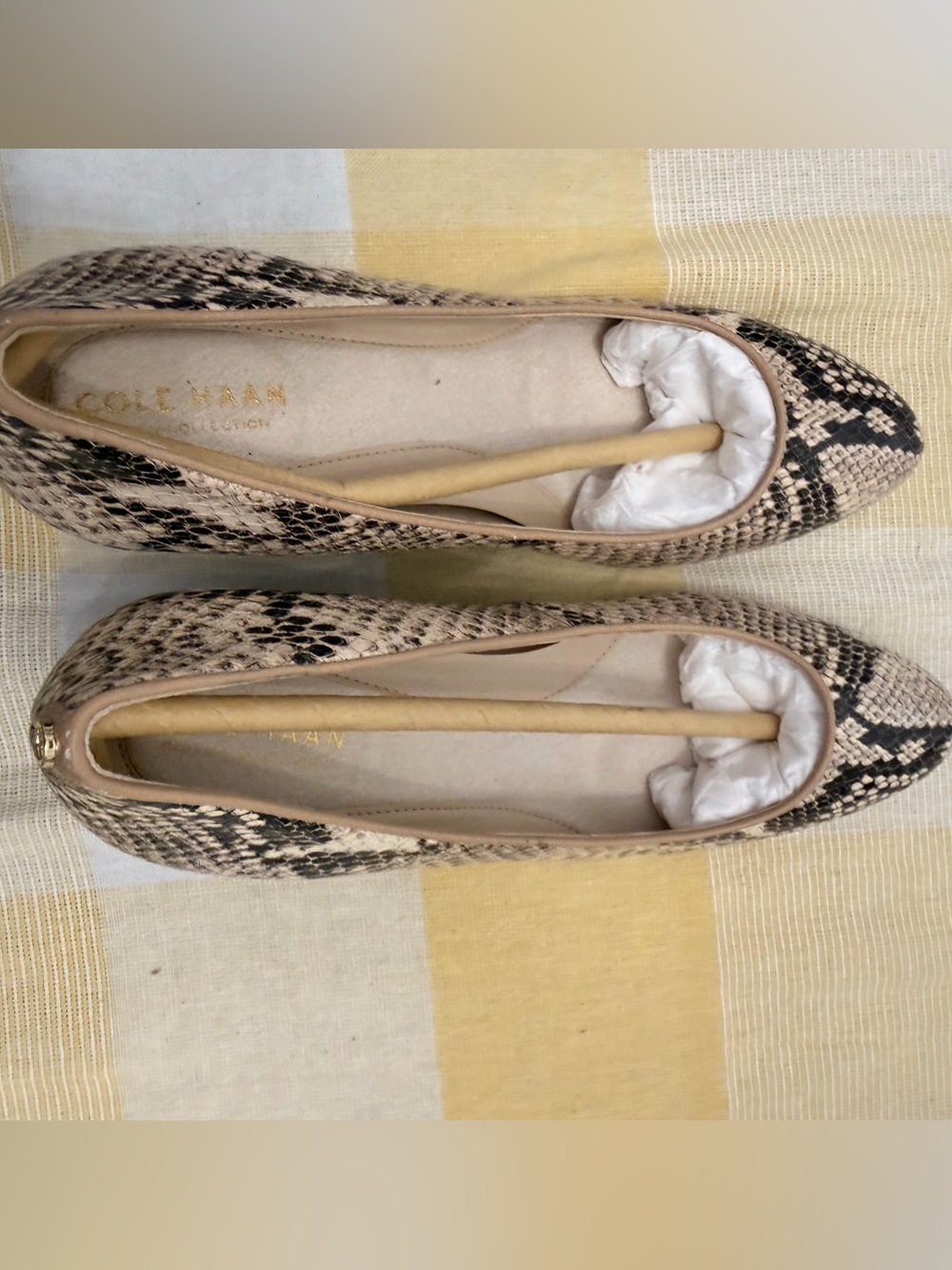 Cole Haan Snake-Embossed wedge pump